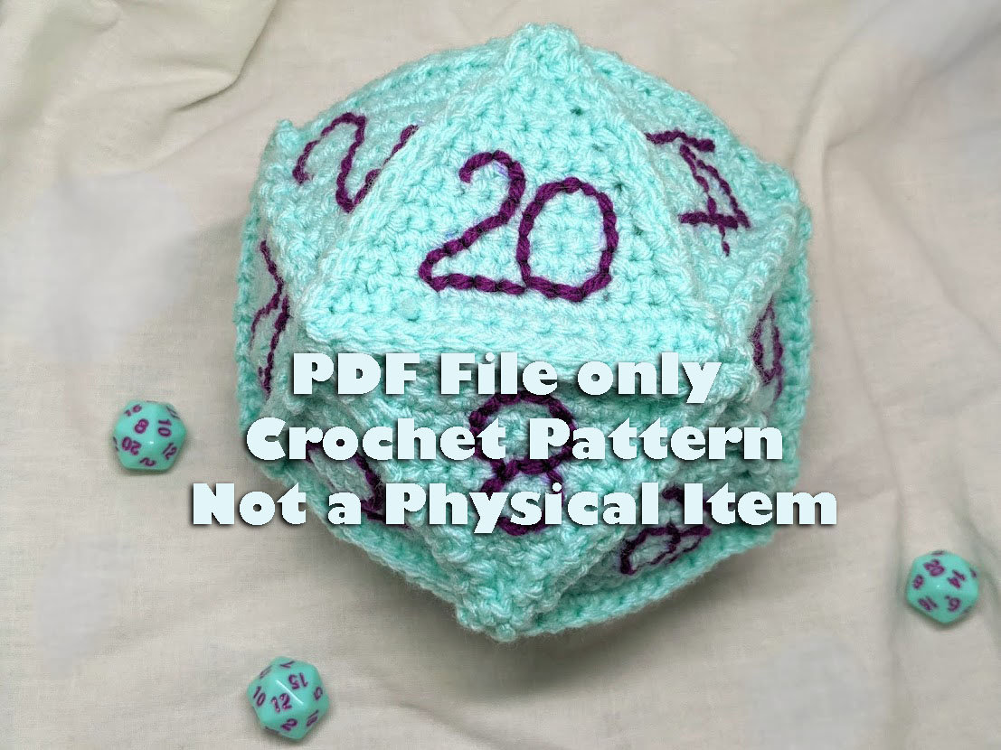 D20 20sided Die CROCHET PATTERN PDF Etsy