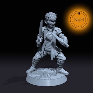 Droso Silvershanks | Rogue | Fighter | Bladedancer miniature for Tabletop games like D&D and War Gaming| Dungeons and Dragons Mini | RN
