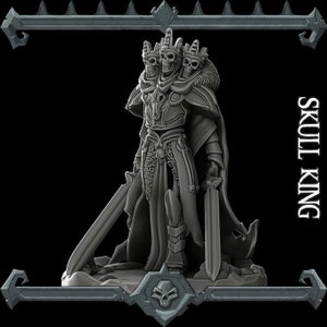 Bonethrone, the Undead Warlord | Skull Lord | Skull King | Miniature for Tabletop games like D&D and War Gaming