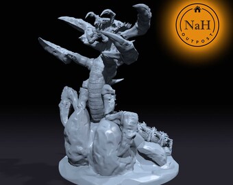 Venomclaw, Harbinger from Below / Ankheg / Millipede Dragon / Hydralisk Miniature para juegos de mesa como D&D 5e y TTRPG War Gaming
