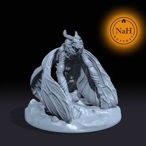 Nightshade, the Witness of Omens | Mothman Miniature for Tabletop games like D&D and War Gaming
