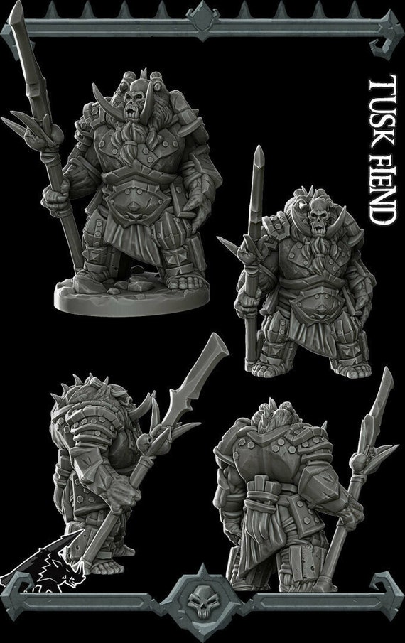 Skullcrusher, the Hellish Boar | Orthon | Tusk Fiend Miniature for
