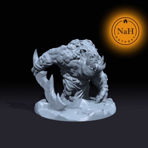 Grotuk, la brute trollkine | Troll des cavernes gobelin | Miniature gobelinoïde pour jeux de société tels que D&D 5e et TTRPG War Gaming