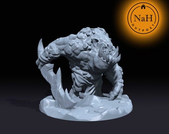 Grotuk, the Trollkin Brute | Goblin Cave Troll | Goblinoid Miniature for Tabletop games like D&D 5e and TTRPG War Gaming