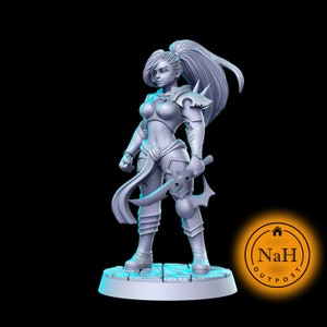 Aria Quickblade | Yes | Female Sword Rogue miniature for Tabletop games like D&D and War Gaming| Dungeons and Dragons Mini | RN estudio