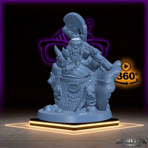 Axe Ogre | Armored Ogre | Giant miniature for Tabletop games like D&D or War Gaming | Sculpted By Arbiter Miniatures