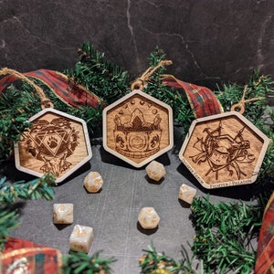 D&D Class Christmas Ornaments | Dungeons and Dragons Custom ornament | Gift for your party or Dungeon Master | Nerd Game Gift