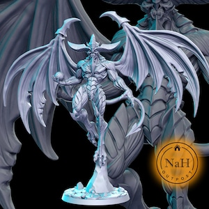 Tiuvelos | Demon or Devil Lord | Fiend miniature for Tabletop games like D&D and War Gaming| Dungeons and Dragons Mini | RN estudio