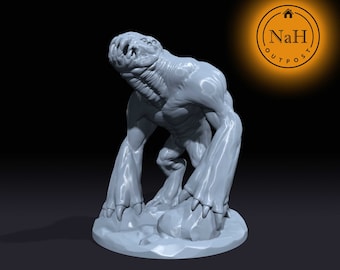 Rendalor, de Stoneback Behemoth | Grijs renderen | Grijze Ripper | Miniatuur voor tabletop-spellen zoals D&D en War Gaming