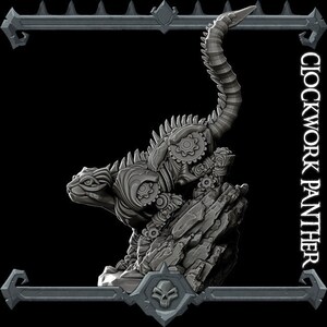 Tinkertail the Prowler | Battlebuilt Cat Panther | Steel Defender | Miniature for Tabletop games like D&D and War Gaming