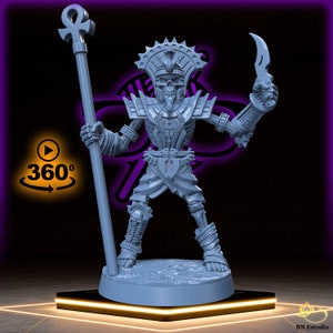 Osirant, the Eternal Mage | Mummy Guardians | Protector miniature for Tabletop games like D&D and War Gaming| Dungeons and Dragons Mini | RN