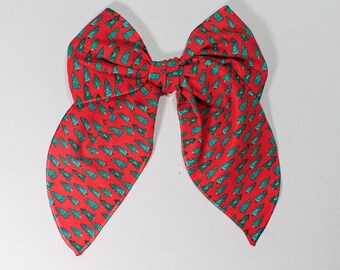 Hair bows, Christmas hair bows, Christmas tree hair bows, gift for girls, hair accessories, hair bows for girls, winter hair bows, red bows