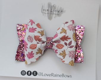 Fall hair bows, autumn hair bows, leafy hair bow, leaf hair bows, hair bows, bows, fall hair bow, fall bow, fall headband, autumn headband,