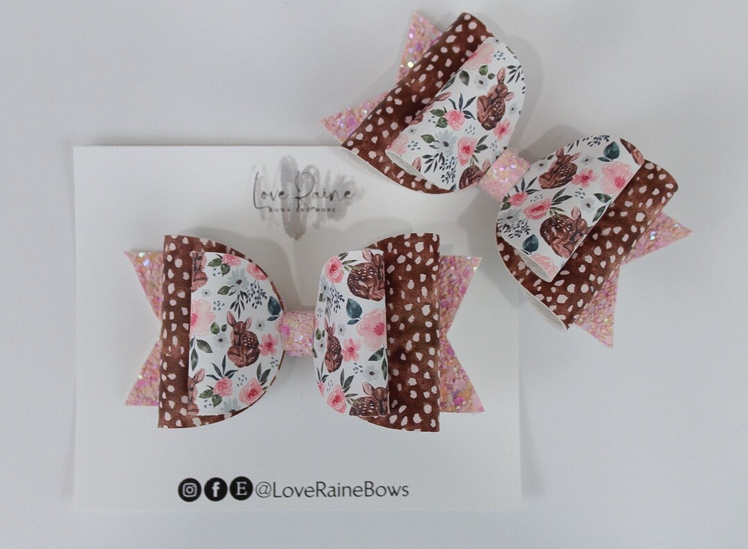 Fall Chair Bows Fall Hair Bows, Deer Hair Bows, Hunting Hair Bows, Pink Hair Bows, Hair ...