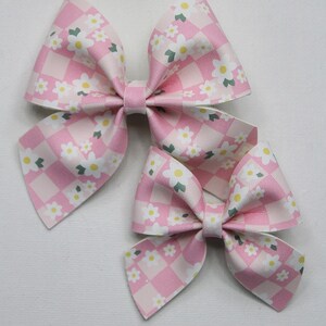 Back to school Hair bows, hair bows, school hair bows, checkered hair bows, pink hair bows, hair accessories, hair accessories for girls, gi