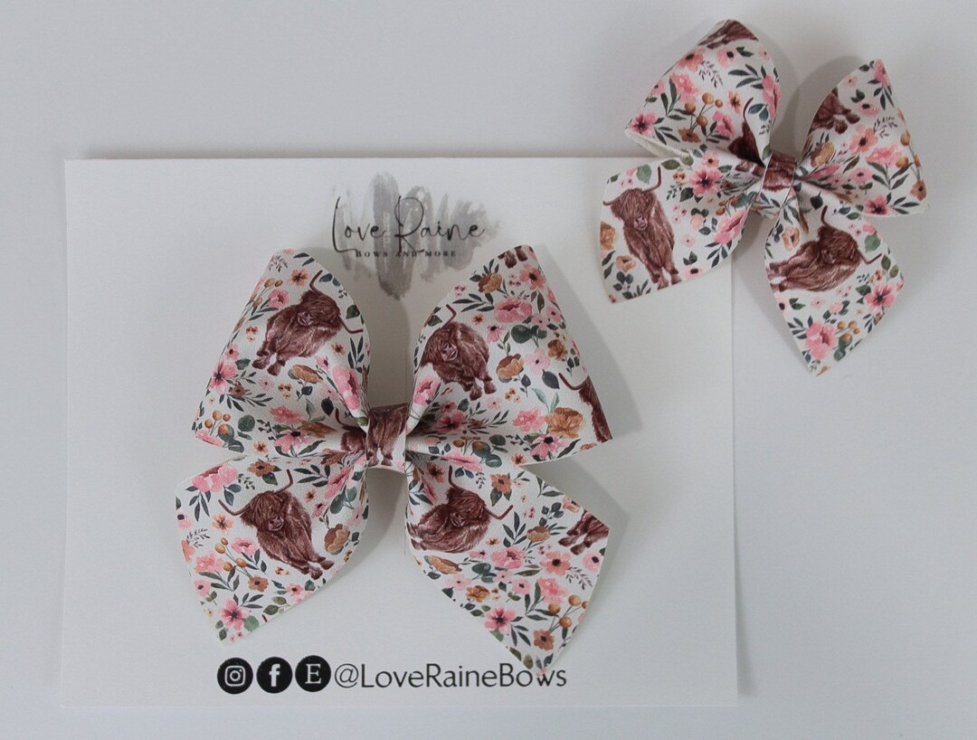 Fall Chair Bows Farm Hair Bows, Fall Hair Bows, Cow Hair Bows, Hair Accessories, Gift ...