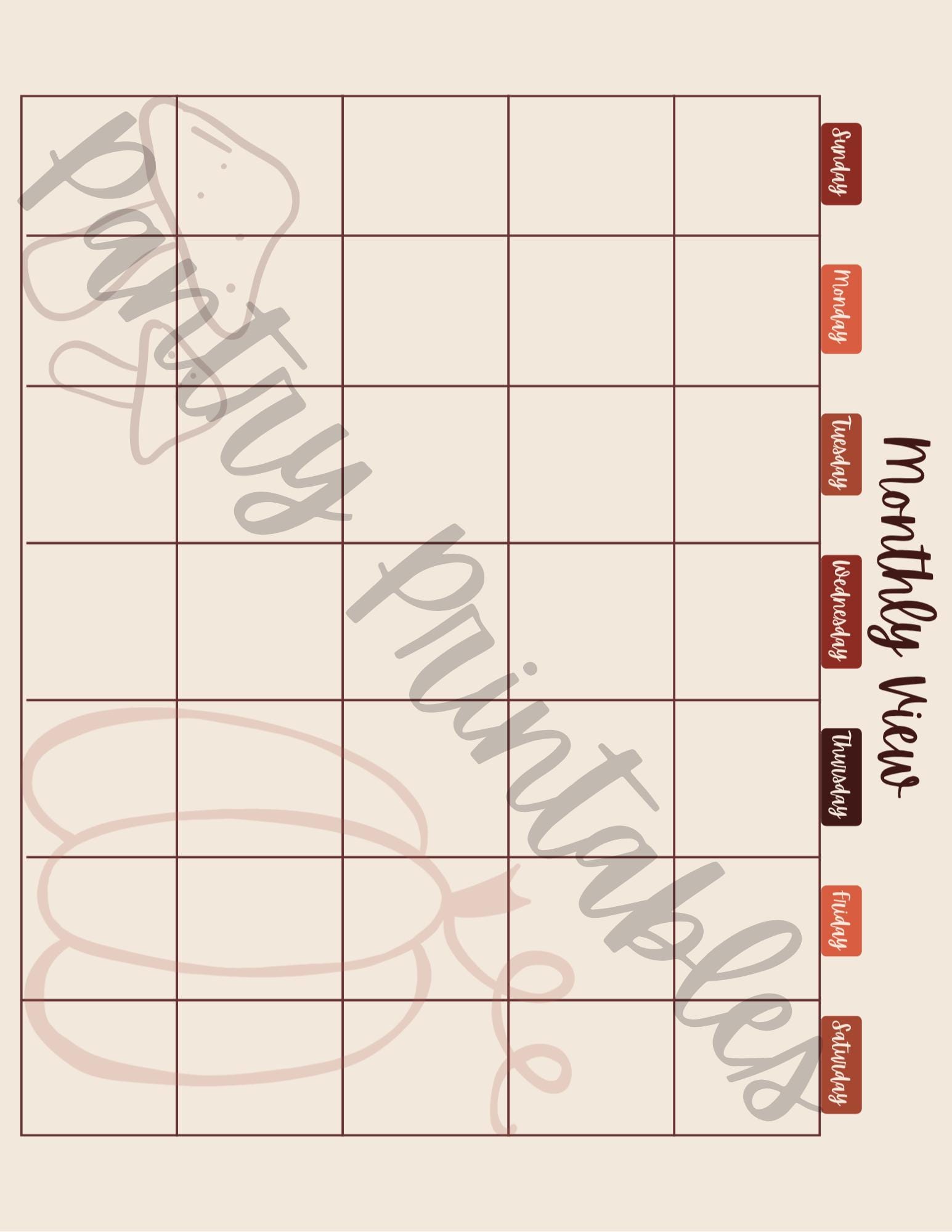 Fall Meal Planner Printable: Weekly Menu, Grocery List (PDF) - Etsy Canada