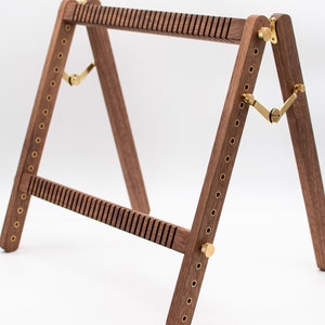 Weaving Loom - Handcrafted with solid walnut and brass hardware.