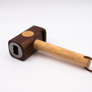 Handmade Walnut Mallet Bottle Opener - Unique Gift for BBQ Enthusiasts and DIYers!