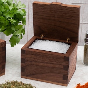 Salt & Spice Box - Handmade from Solid Walnut