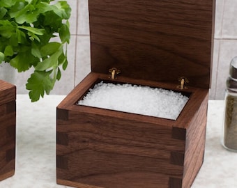 Salt & Spice Box - Handmade from Solid Walnut