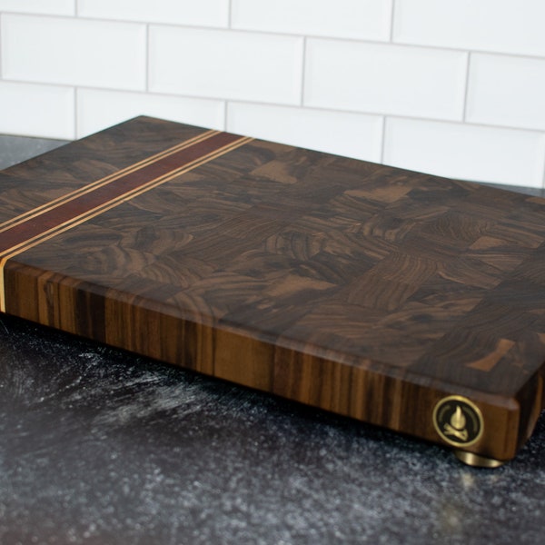 Walnut and Paduak Butcher Block Cutting Board