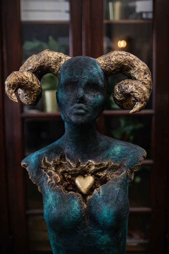 SOLD Handmade Sculpture Modern Home Decor Art Unique Gold Etsy