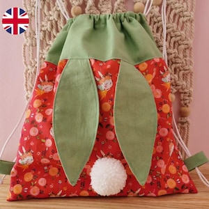 PDF Pattern for a Rabbit Ear Backpack for Kids - in French and English