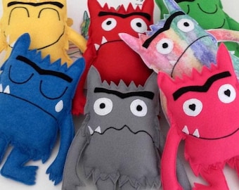 PDF Pattern for 7 Little Emotion Monsters Plush Toys - in French