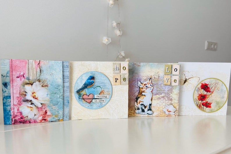 Cartes de vœux vintage 3D pour toute occasion, carte de félicitations, cadeau de Saint-Valentin, cadeau en argent, carte de remerciement, cadeau de fête des mères, carte d'anniversaire image 2