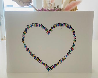 Carte d'anniversaire, carte de Saint Valentin en forme de coeur, carte de fiançailles, carte de félicitations, carte de voeux, carte de fête des mères, carte d'amour, carte cadeau