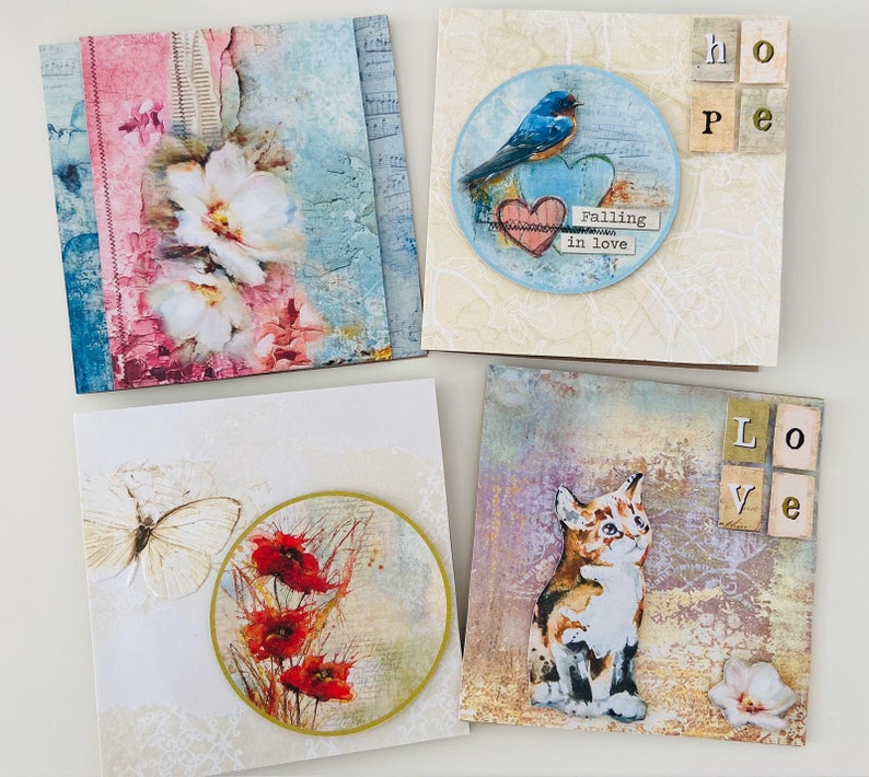 Cartes de vœux vintage 3D pour toute occasion, carte de félicitations, cadeau de Saint-Valentin, cadeau en argent, carte de remerciement, cadeau de fête des mères, carte d'anniversaire image 1