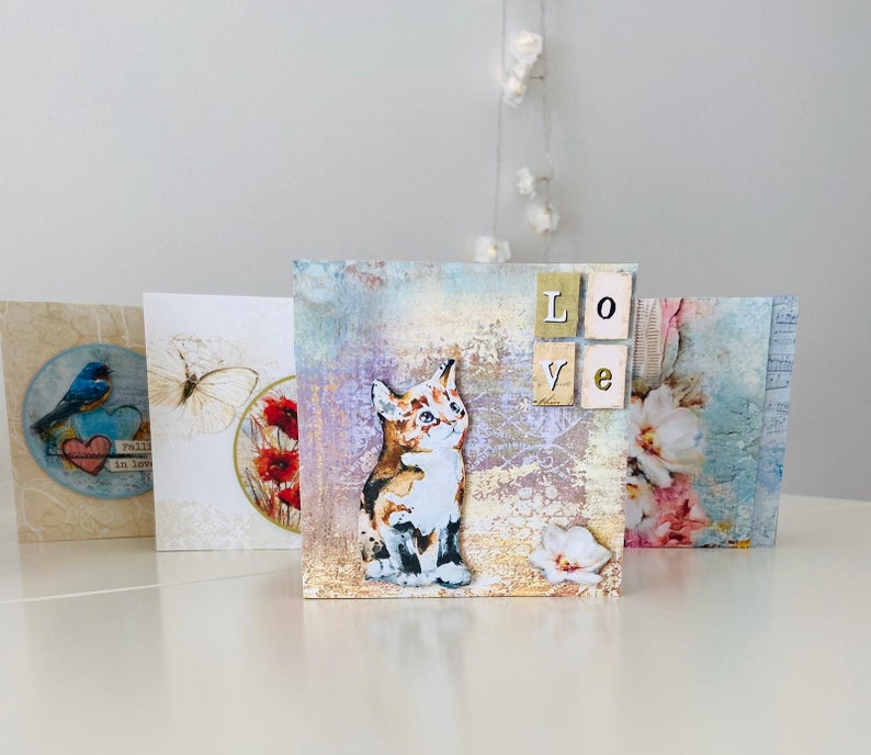 Cartes de vœux vintage 3D pour toute occasion, carte de félicitations, cadeau de Saint-Valentin, cadeau en argent, carte de remerciement, cadeau de fête des mères, carte d'anniversaire image 5