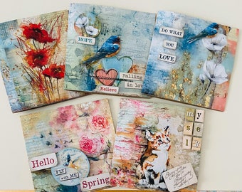 Cartes de vœux vintage 3D pour toute occasion, carte de félicitations, cadeau de Saint-Valentin, carte d'amitié, carte de remerciement, fête des mères et anniversaire