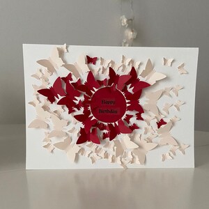 Carte papillon 3D, carte anniversaire, carte félicitations, carte félicitations, cadeau anniversaire, carte Saint Valentin, carte voeux personnalisée image 3
