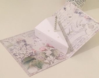 Carte gâteau pop-up 3D avec bougie, carte anniversaire, carte félicitations, cadeau pâtissier, carte anniversaire, carte félicitations, carte voeux