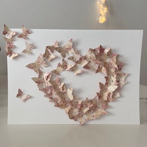 3D Schmetterlingskarte, Valentinskarte, Geburtstagskarte, Muttertagsgeschenk, Herzkarte, Glückwunschkarte, Geldgeschenk, Liebeskarte Bild 2