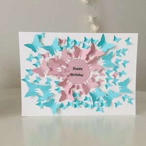 Carte papillon 3D, carte anniversaire, carte félicitations, carte félicitations, cadeau anniversaire, carte Saint Valentin, carte voeux personnalisée image 2