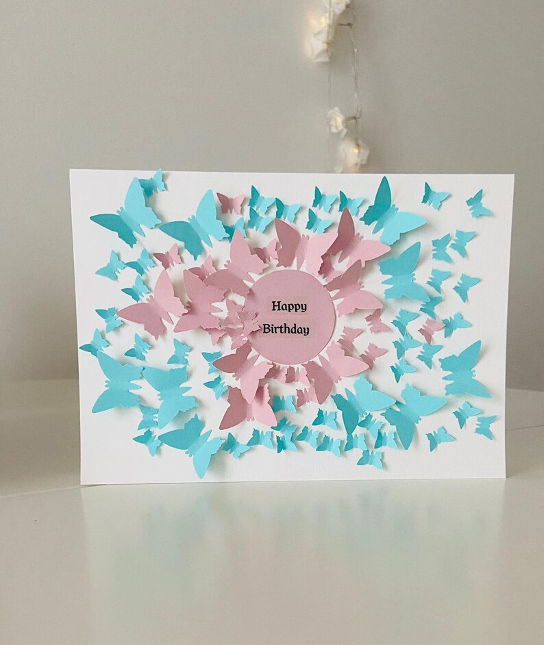 Carte papillon 3D, carte anniversaire, carte félicitations, carte félicitations, cadeau anniversaire, carte Saint Valentin, carte voeux personnalisée image 2