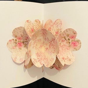 Vintage 3D pop-up bloemenkaart, Moederdagkaart, verjaardagskaart, Valentijnsdagkaart, liefdeskaart, wenskaart, felicitatiekaart, verlovingskaart