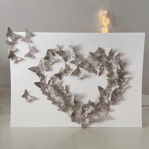 3D Schmetterlingskarte, Valentinskarte, Geburtstagskarte, Muttertagsgeschenk, Herzkarte, Glückwunschkarte, Geldgeschenk, Liebeskarte Bild 3