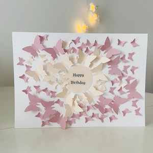 Carte papillon 3D, carte anniversaire, carte félicitations, carte félicitations, cadeau anniversaire, carte Saint Valentin, carte voeux personnalisée image 1