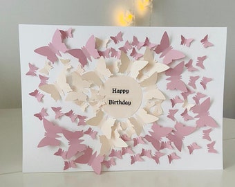 Carte papillon 3D, carte anniversaire, carte félicitations, carte félicitations, cadeau anniversaire, carte Saint Valentin, carte voeux personnalisée