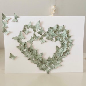 Biglietto con farfalla 3D, biglietto di San Valentino, biglietto di compleanno, regalo per la festa della mamma, biglietto a cuore, biglietto di congratulazioni, regalo in denaro, biglietto d'amore