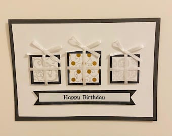 Carte d'anniversaire avec cadeaux, carte personnalisée, carte de félicitations, carte de félicitations, carte de vœux, carte de Noël, carte cadeau