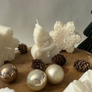 Snowman candle, snowman candle, snowman-shaped candle, winter candle snowman, snowman, Christmas candle snowman, winter decoration candle