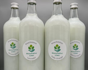 SPARSET Waschmittel nachhaltig, 4x 1 Liter, in Glasflasche