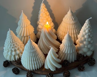 Christmas tree candle, decorated with rapeseed wax, Christmas tree candle, winter, rapeseed wax Christmas tree, Advent wreath candle