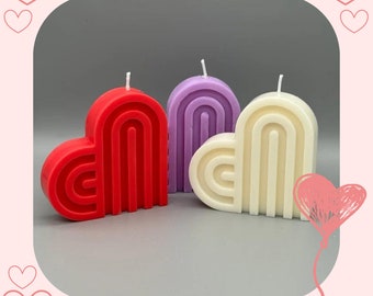 Heart-shaped arch candle, heart candle, rainbow candle, heart-shaped candle, rainbow-shaped candle, heart arch candle, heart rainbow arch candle heart