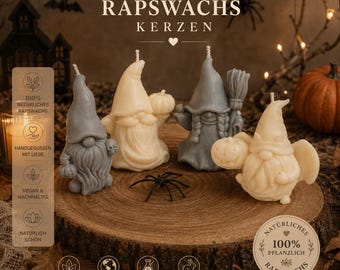 Halloween gnome candle made of rapeseed wax, elf candle Halloween, Halloween gnome candle, autumn candle, Halloween decoration, vampire candle